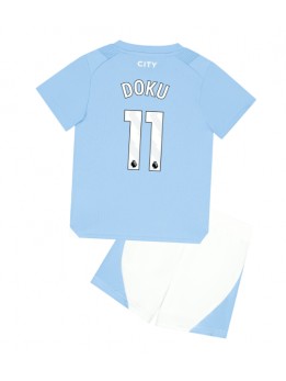 Manchester City Jeremy Doku #11 Dječji Domaci Dres kompleti 2023-24 Kratak Rukavima (+ kratke hlače)